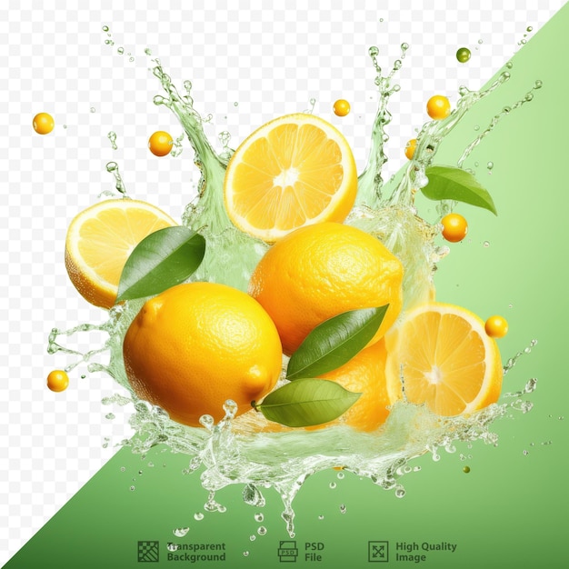 PSD una foto di una spruzzata di limoni e arance.