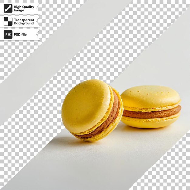 PSD a picture of three macarons with the words  macaron  on it