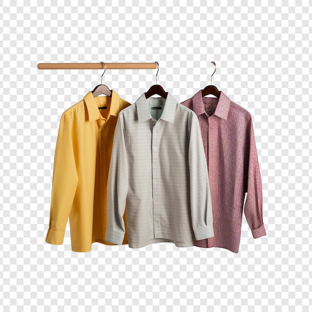 PSD a picture of three shirts hanging