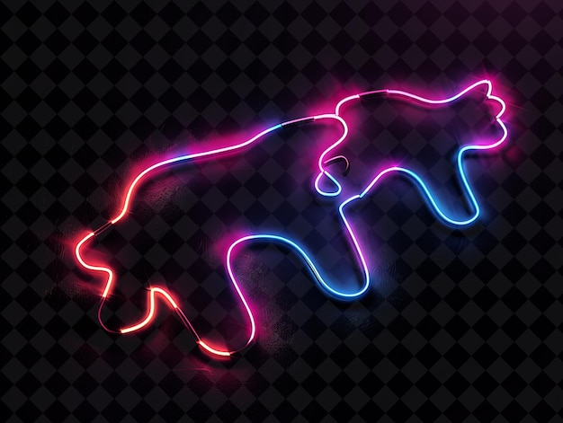 PSD a picture of a tiger and a neon light