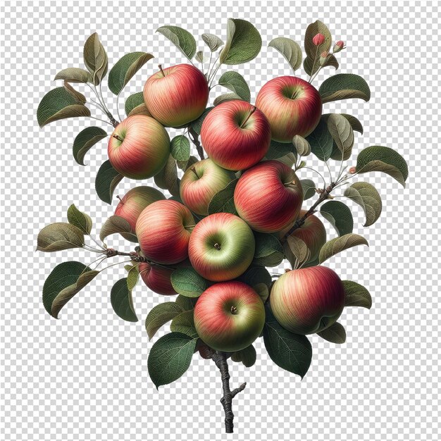 A picture of a tree with apples on it