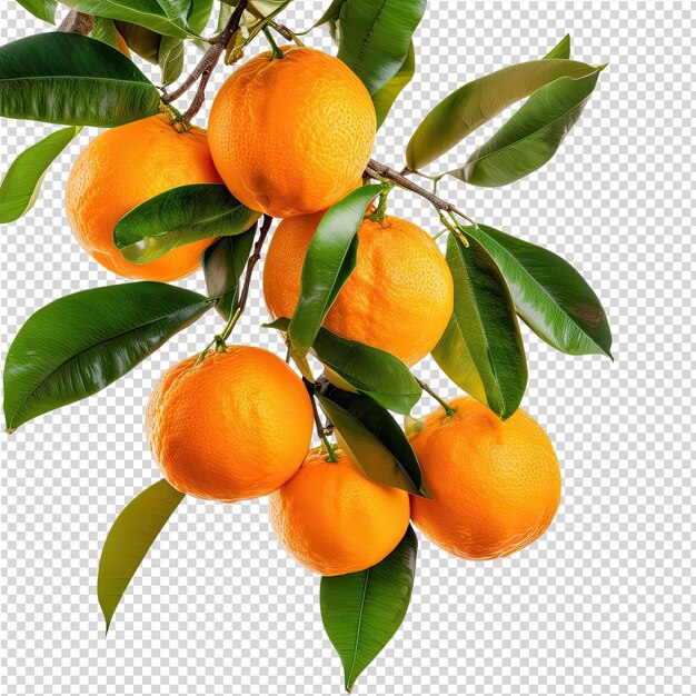 A picture of a tree with oranges and green leaves