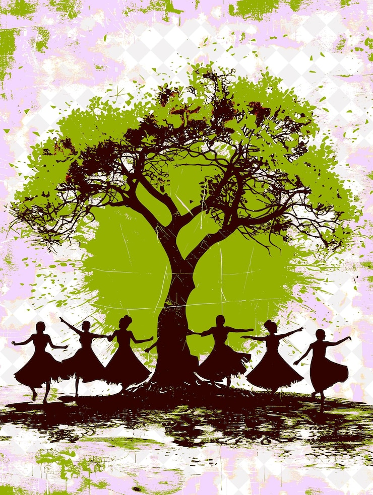 PSD a picture of a tree with the words quot dance quot on it
