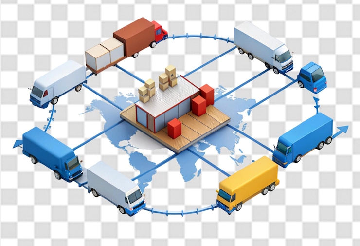 PSD a picture of a truck with a blue arrow pointing to the right