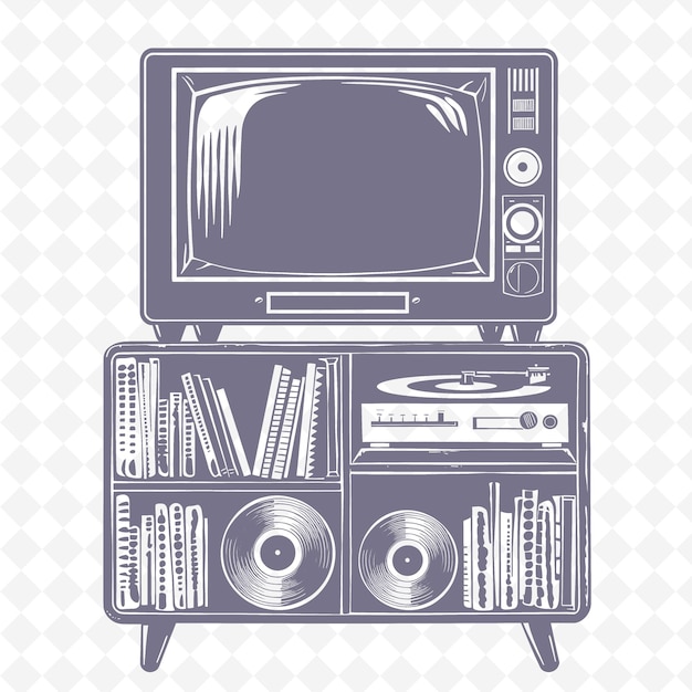 A picture of a tv and a cd player