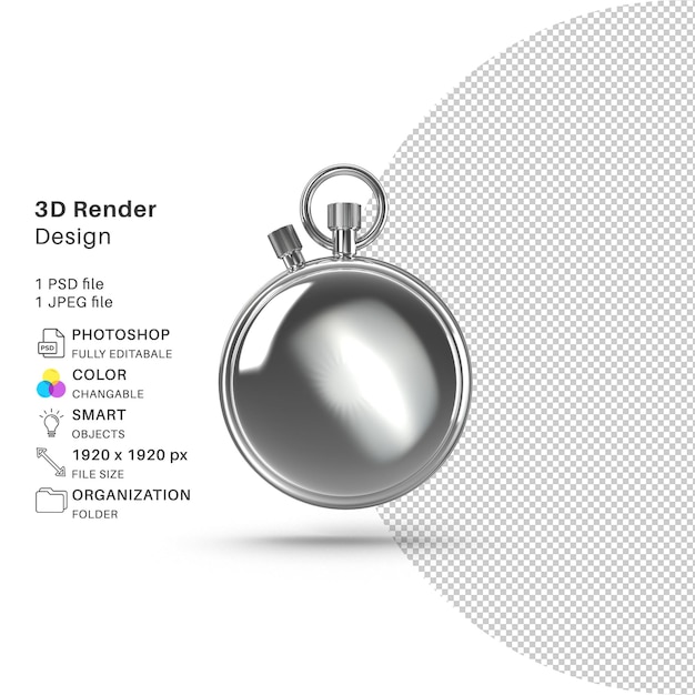 PSD a picture of a watch that says 3d render design.