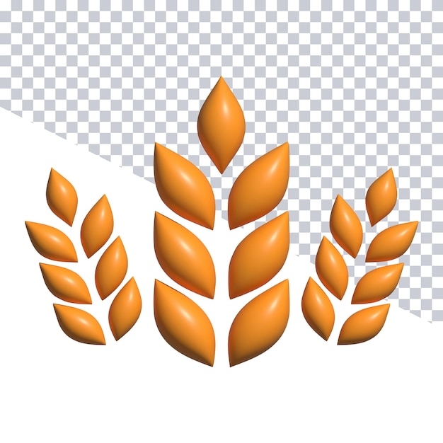 a picture of wheat ears on a white background.
