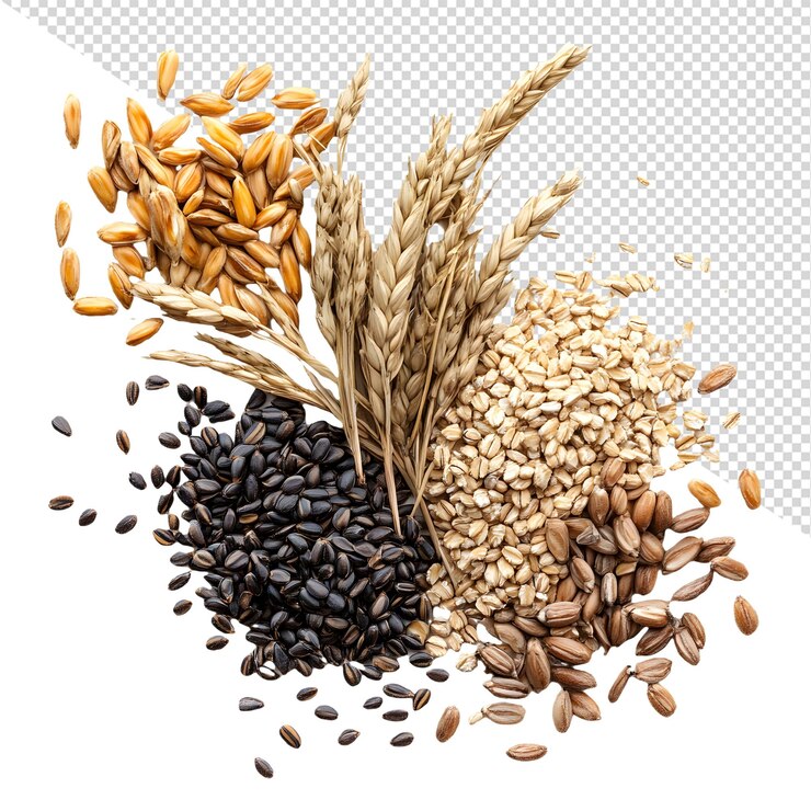 PSD a picture of wheat and wheat on a white background