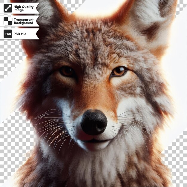 PSD a picture of a wolf that has the word fox on it