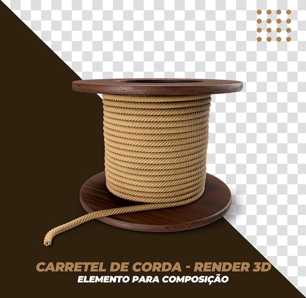 A picture of a wooden spool that says'corsao 3d '