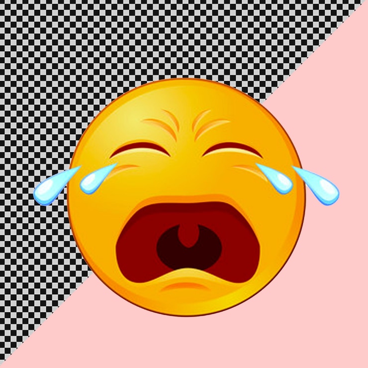 PSD a picture of a yellow emoticon with tears in the middle