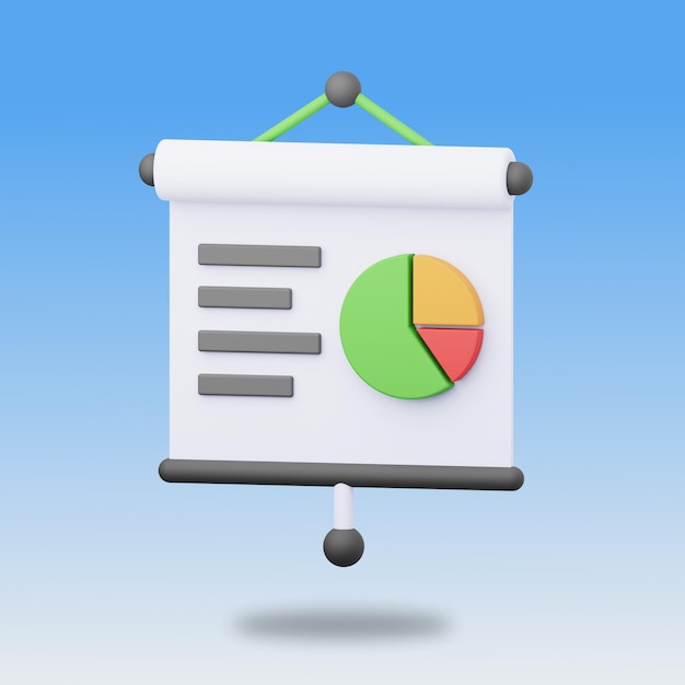 PSD pie chart 3d graphic illustration