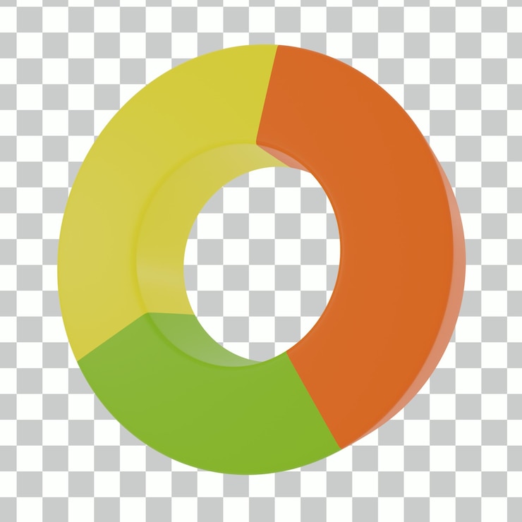 PSD pie chart 3d illustration
