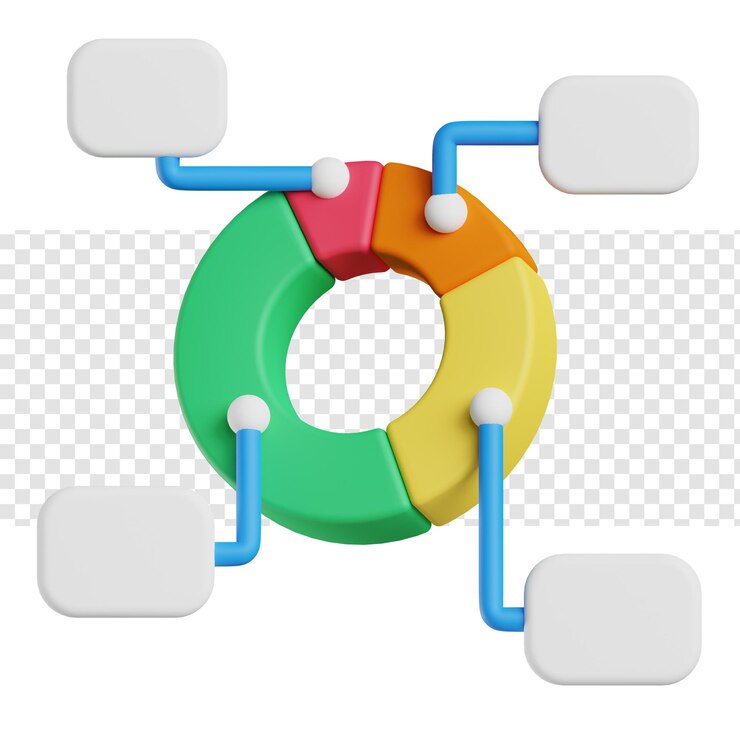 PSD pie chart 3d illustration