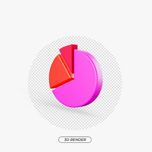 Значок круговой диаграммы 3d-рендеринга