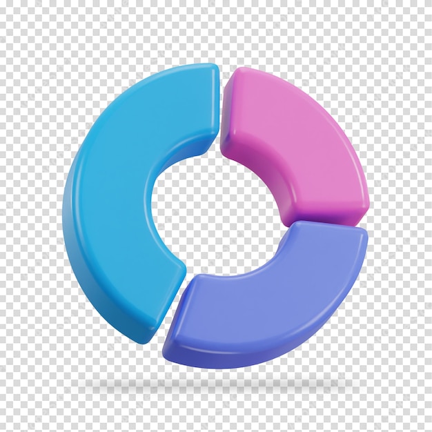 pie chart icon isolated on 3d render illustration