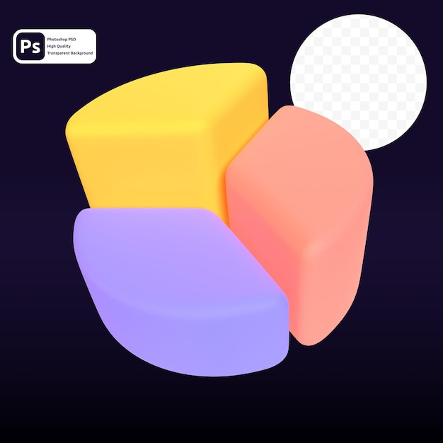 Pie Chart in render for graphic asset web presentation or other
