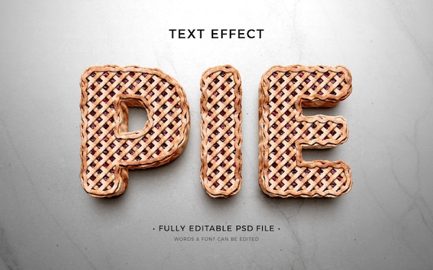 PSD pie text effect