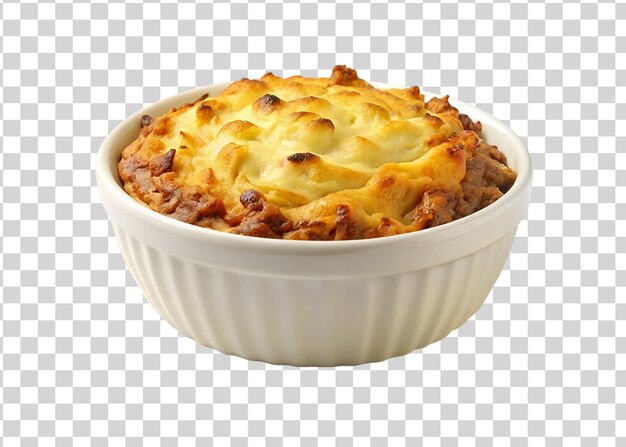 PSD a pie with a white pan on a transparent background
