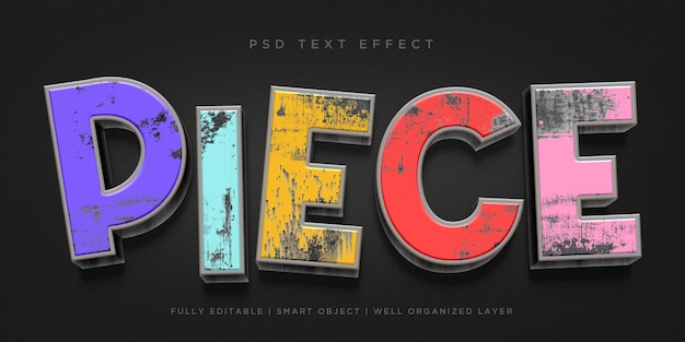 Piece 3d style text effect