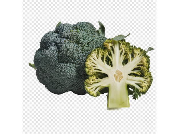 PSD un pezzo di broccoli con un gambo e un gambo