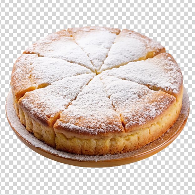 PSD a piece of cake with powdered sugar on transparent background