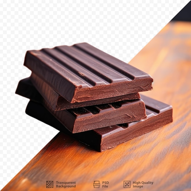 A piece of chocolate is placed on a table.