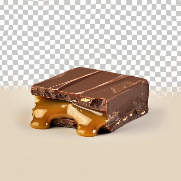 PSD a piece of chocolate with caramel on it