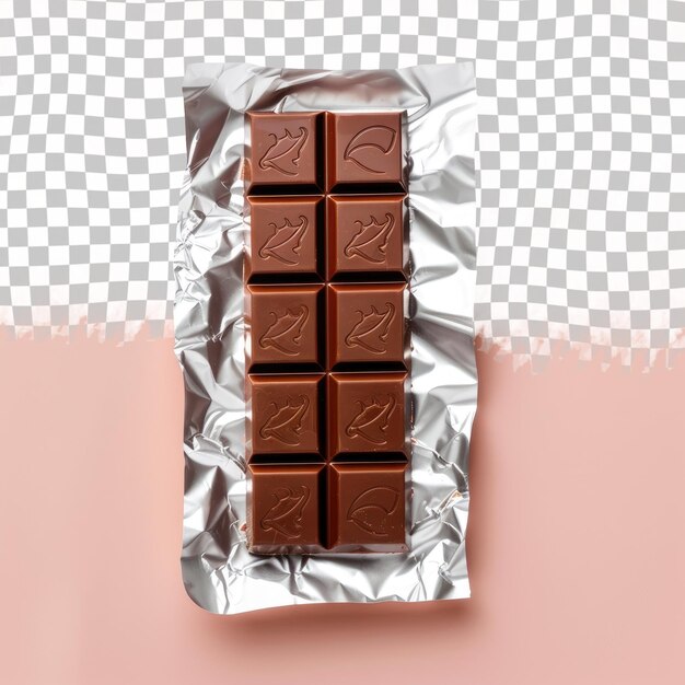 PSD a piece of chocolate with the word chocolate on it