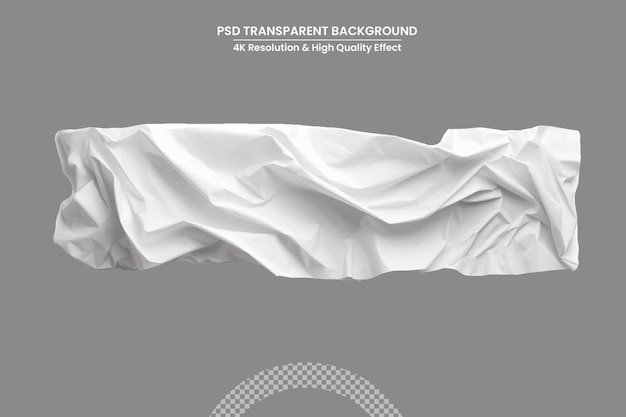 piece of crumpled paper on white background