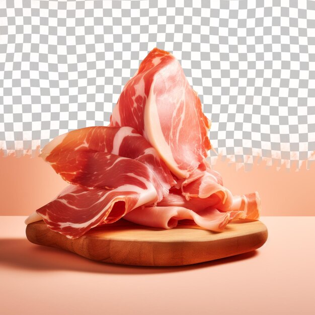 PSD a piece of meat is on a cutting board with a picture of a person on it