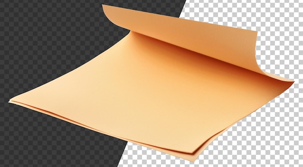 PSD a piece of paper is folded in half and is laying stock png