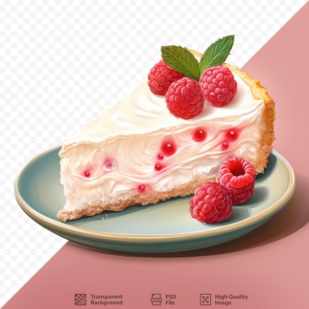 PSD a piece of pie with raspberries on it