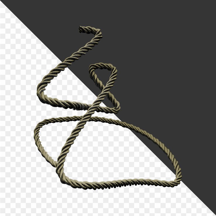 PSD a piece of rope with a knot on it