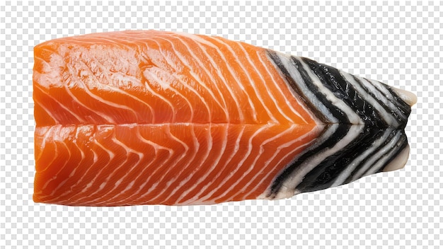 PSD un pezzo di salmone con l'etichetta per il salmone