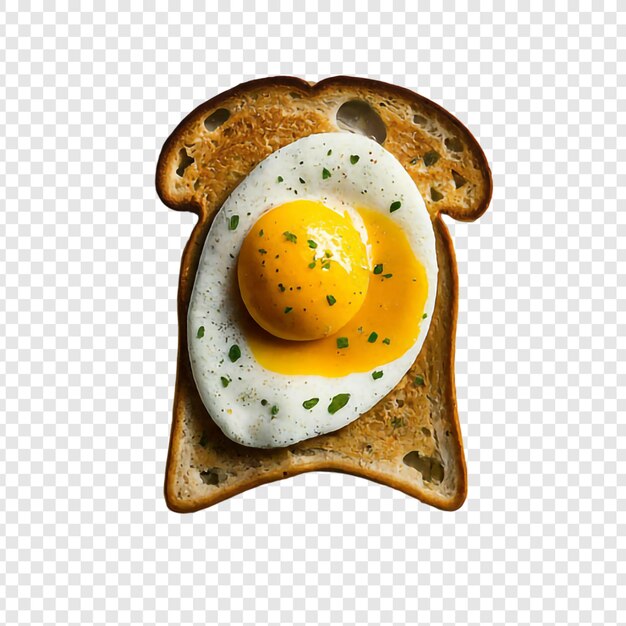 PSD piece of toast with egg png isolated on transparent background premium psd