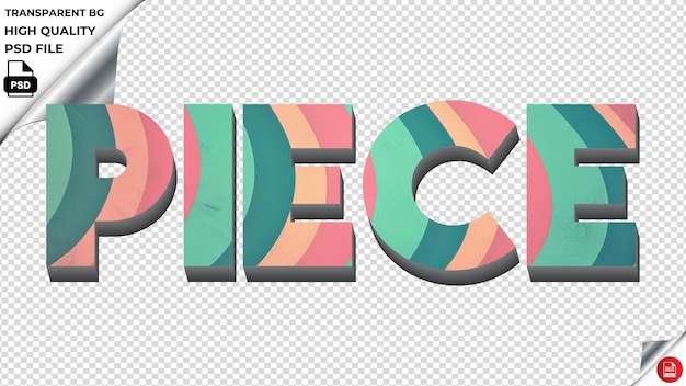 PSD piece typografie gradiënt turquoise retro tekst textuur psd transparant