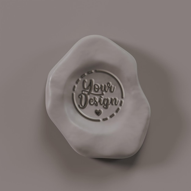PSD pieczęć na glinianym logo makiety psd