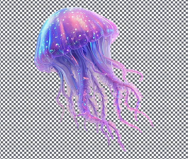 PSD piękna animowana meduza izolowana na przezroczystym tle