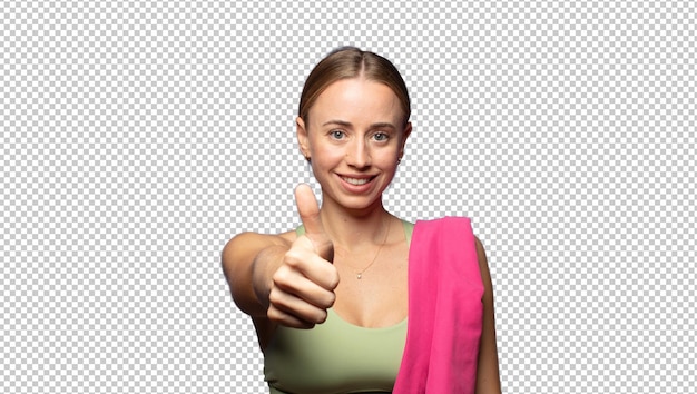 Piękna blondynka, kobieta fitness.