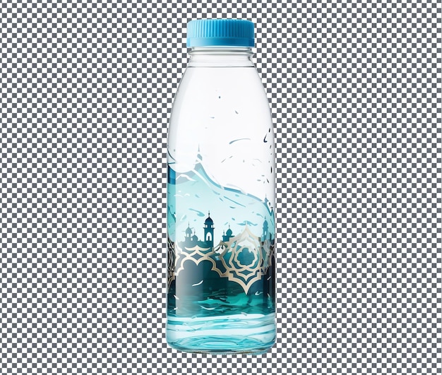 PSD piękna butelka z wodą na temat ramadanu izolowana na przezroczystym tle