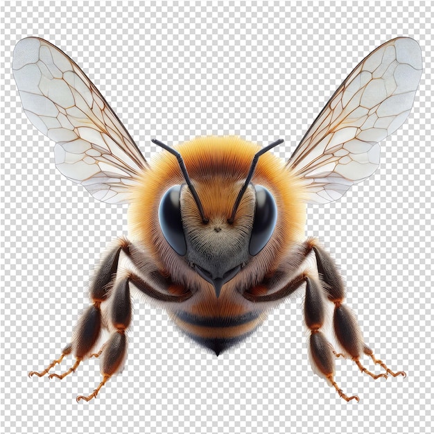 PSD piękna izolowana pszczoła przynosi naturę zapylaczowi