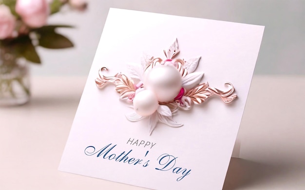 PSD piękna karta z okazji dnia matki z kwiatowym zaproszeniem kwadratowy biały papier projekt
