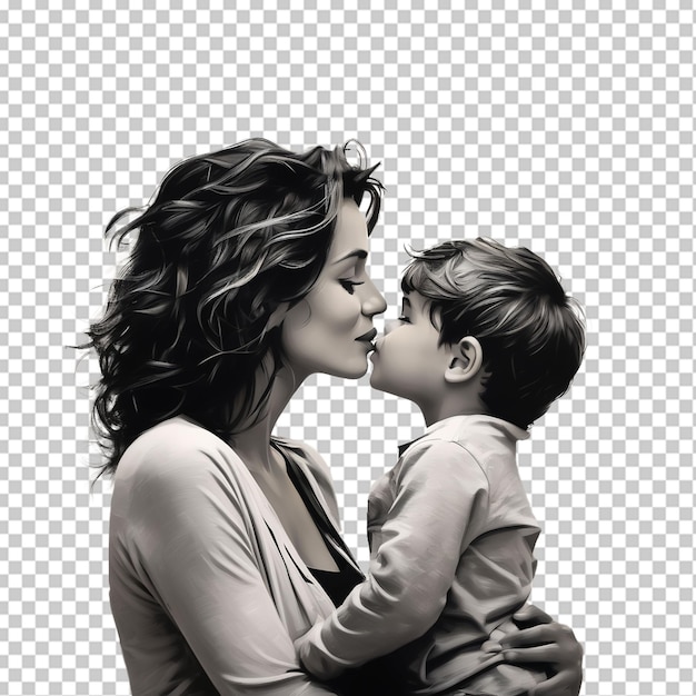 PSD piękna matka z dzieckiem na ramieniu