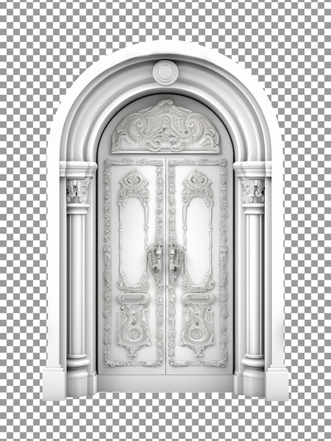 PSD piękne fantazyjne drzwi izolowane na przezroczystym tle