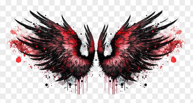PSD piękne magiczne skrzydła anioła akwarela
