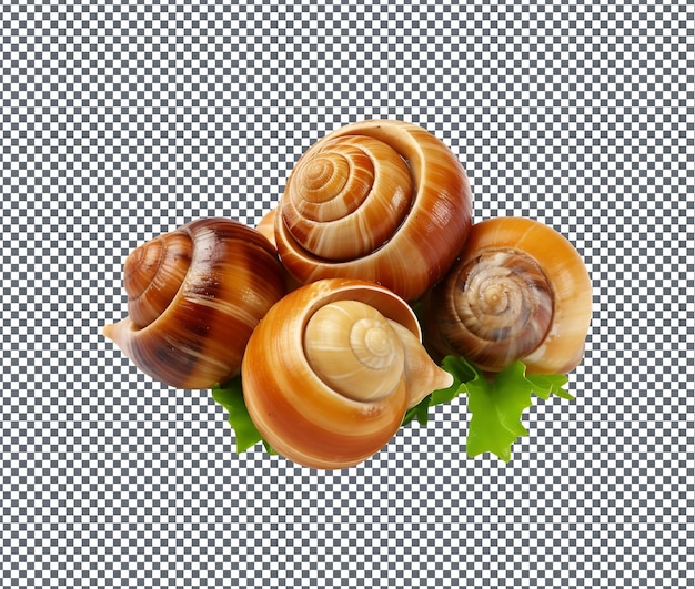 Piękne małe ślimaki morskie izolowane na przezroczystej tle