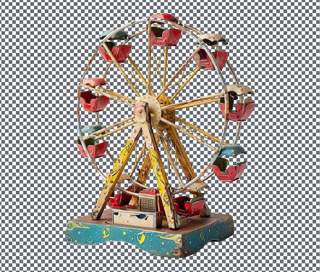 Piękne Miniaturowe Karnawałowe Ferris Wheel Odizolowane Na Przezroczystym Tle