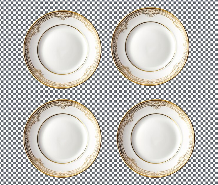 Piękne porcelanowe płyty izolowane na przezroczystej tle
