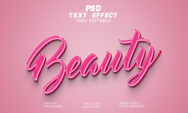 PSD piękno 3d efekt tekstowy